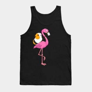 Guinea Pig Rider Flamingo Funny Tank Top